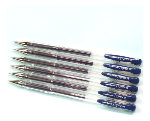Bolígrafo De Gel Um-100 Azul Negro 6 Unidades Paquete