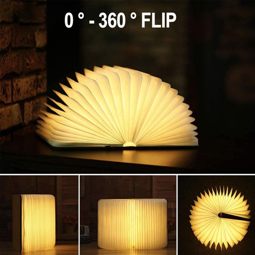 Lámpara Lectura Noche Recargable Luces Decorativa Libro Led