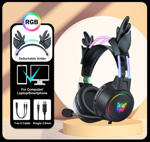 Para Fone De Ouvido Rgb Wired Gaming Com Cancelamento De