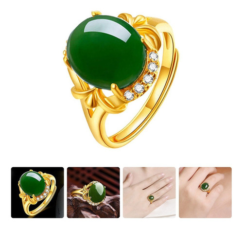 Anel De Pedras Preciosas Naturais Anel De Dedo De Jade