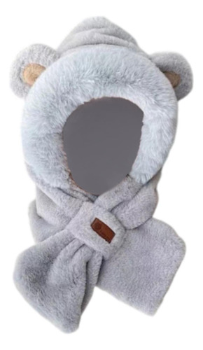 Conjunto De Gorro Y Bufanda De Invierno Con Animales De Gris