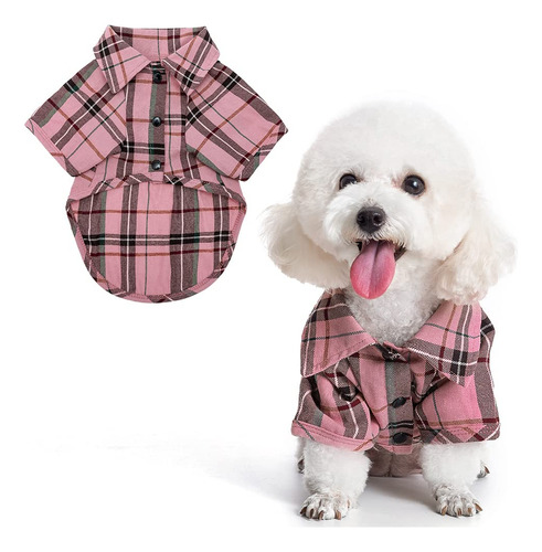 Camisa A Cuadros Para Perro, Linda Camiseta Polo Para Cacho.