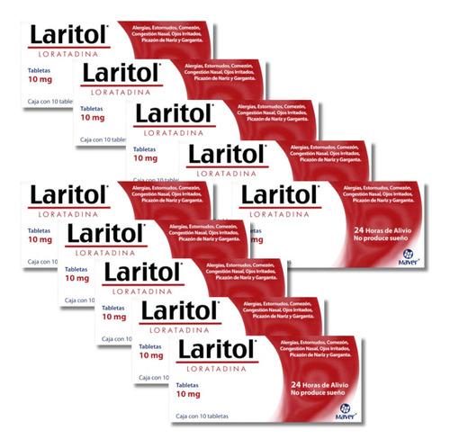 Laritol 10 Mg C/10 Tab (loratadina) Pack C/10 Cajas