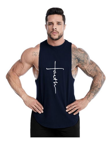 Polera Musculosa Faith Hombre Gimnasio Algodón 