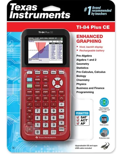 Calculadora Gráfica Texas Instruments Ti-84 Plus Ce Roja