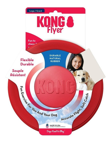Kong Flyer Frisbee Para Perros Talla L - 22,5cm Diámetro