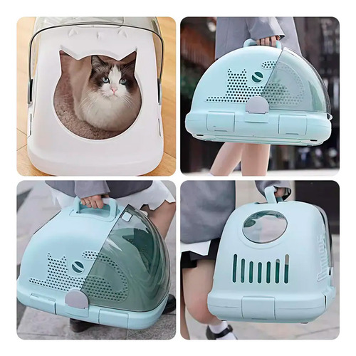 Caixa Para Animais De Estimação Petnest Clean&carry Azul-claro Tamanho Grande
