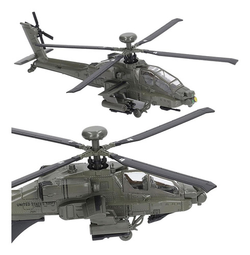 Helicóptero Apache Realista, Mxaah-001, Ah-64 Apache, 1:32, Color Verde