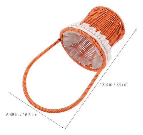 Cesta De Ratán Tejida A Mano Con Asa, Ideal Para Picnics En