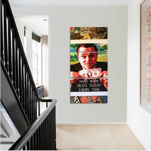 Cuadro en mosaico de Wall Street de Leonardo Dicaprio, 3 , 120 x 60