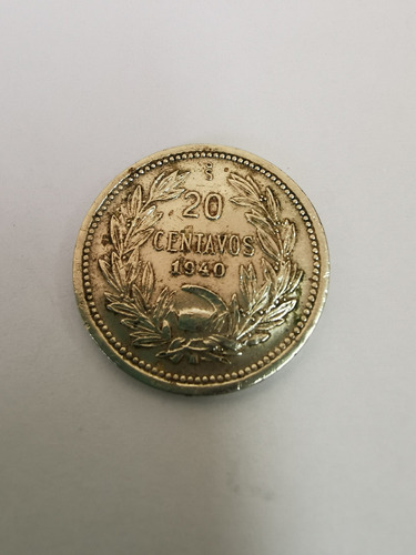 Moneda Chilena 20 Centavos. 1940