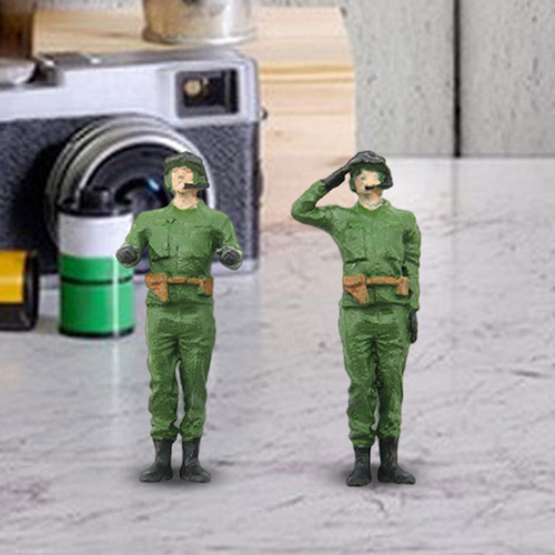 2 Piezas Escala 1:72 Personas Diminutas Modelo Diorama