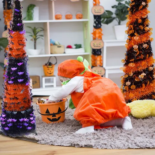 Árbol De Halloween Con Forma De Murciélago Naranja De 1,5 M