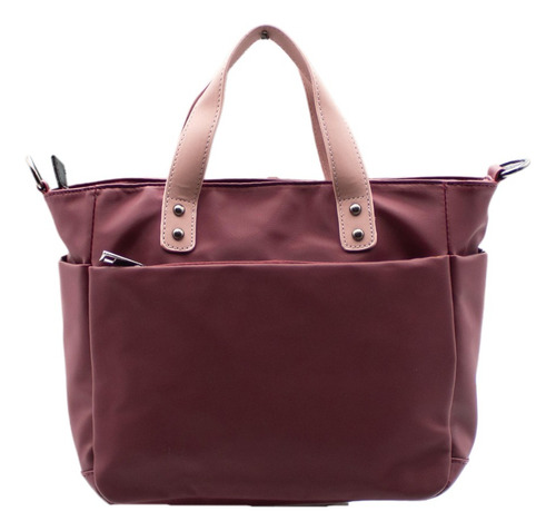 Bolsa Tote Tricolor Azul Asa Desmontable Rojo Lisa Metal Rosa