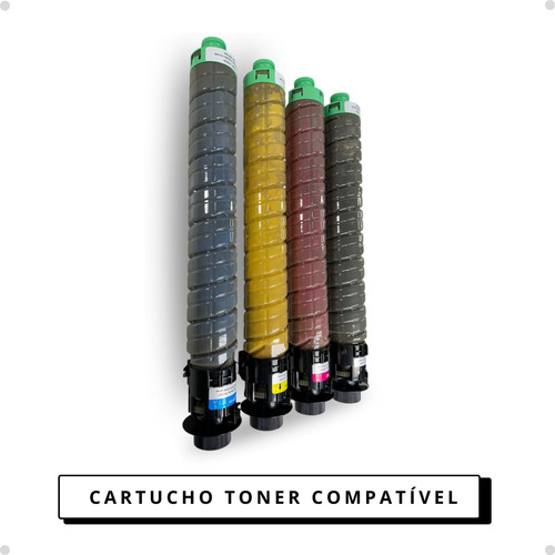 Kit Cartuchos Intercopy Toner Compatível Ricoh Imc2500 2000 Bk, C, Y, M