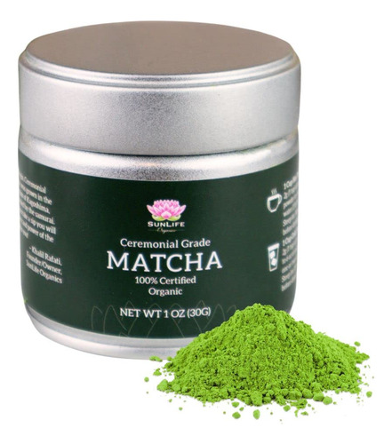 Sunlife Organics Matcha Tin - Polvo De Matcha Organico 100%