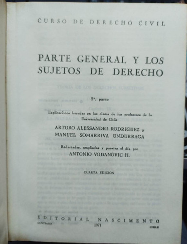 Curso De Derecho Civil. 2a.parte /a. Alessandri. 4a. Ed.