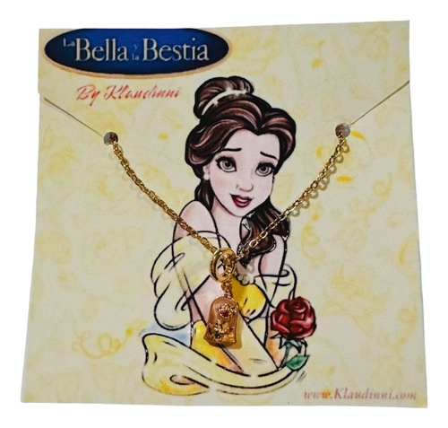Collar Con Dije De La Rosa De Bella De La Bella Y La Bestia