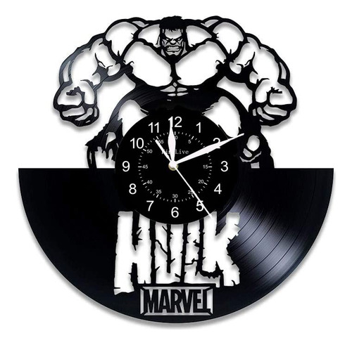 Hulk - Reloj De Pared Con Disco De Vinilo, Grande, Moderno,