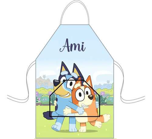 Delantal Cocina Mediano Para Niños Mini Chef Personalizado Bluey 1 Personalizado