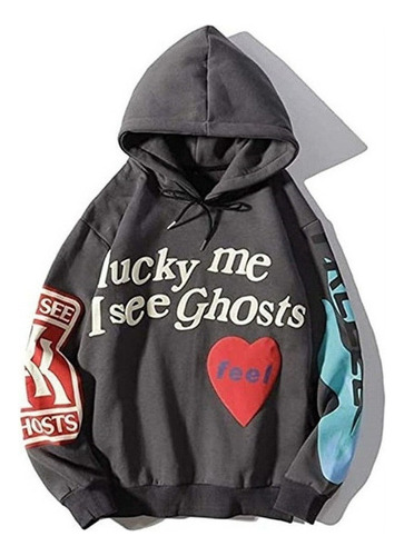 Sudadera Con Capucha Kanye Lucky Me I See Ghost Moda Hip Hop