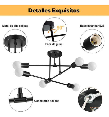 Lámpara De Techo Colgante Decorativas Con 6 Luces