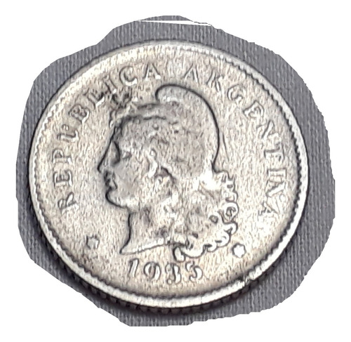 Argentina Moneda Nacional 10 Centavos Año 1935 De Niquel Mbc