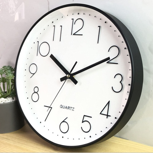 Reloj De Pared Digital Moderno De 30 Cm Color de la estructura Negro Color del fondo Blanco