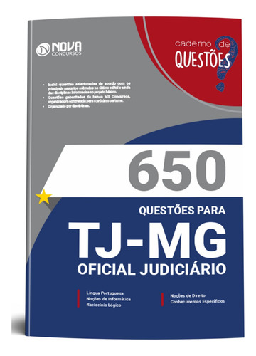 Apostila Tj Mg 2023 / 2024 Tribunal De Justiça Minas Gerais - Oficial Judiciário - Editora Nova