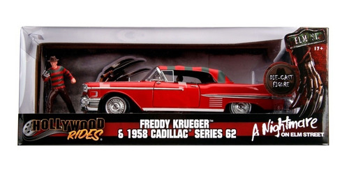 Miniatura Cadillac 1958 Series 62 Freddy Krueger Com Boneco