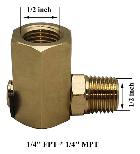 Junta Giratoria Para Carrete De Manguera 1/4 X 1/4 Mpt 90