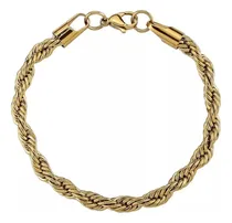 Comprar Pulsera En Acero Inoxidable Dorado Hombre Acero Quirurgico