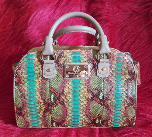 Bolsa Python/pyton/píton/phiton/phyton Legítimo Exótico Verde-claro Python Ouro Nude