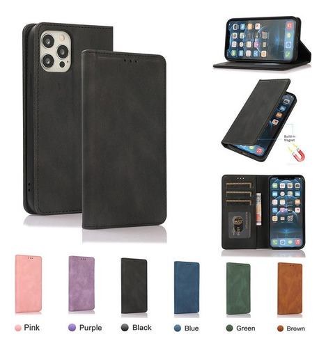 B Funda Celular For Samsung Carcasa Cuero Case Tipo Cartera