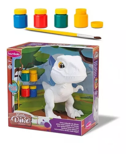 Dinossauro Para Colorir Brinquedo Didático C/6 Tinta Guache - Sortidos