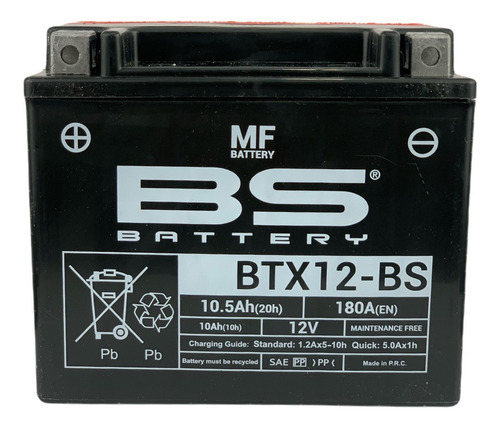 Bateria Btx12 / Ytx12 Acido Bs Battery