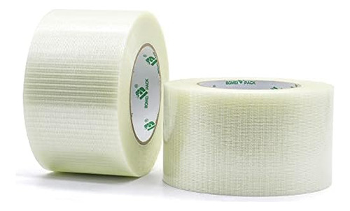 Fiber Reinforced Packing Tape, Clear Bi Directional Fil...