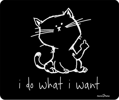 I Do What I Want Divertido Gato Grueso Mousepad Por Mercado 