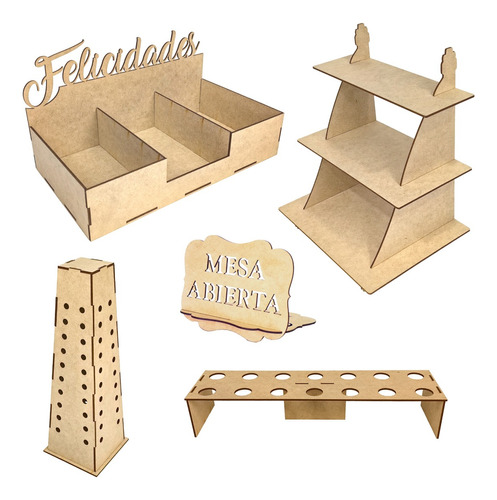 Kit Mesa De Dulces Candybar En Mdf Muebles Para Cupcakes N8