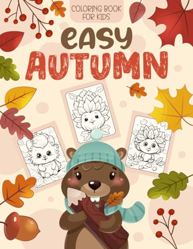 Book : Easy Autumn Coloring Book For Kids First Big And Fun