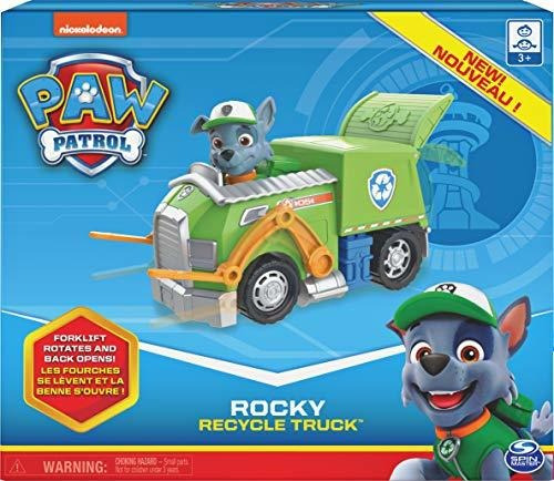 Paw Patrol, Vehiculo De Camion De Reciclaje De Rocky Con Fig