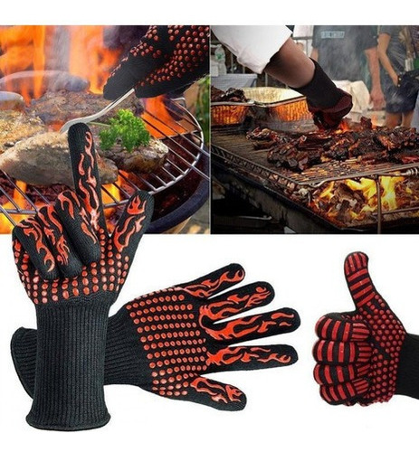 Par De Super Guantes Caliente Grill Cocina Alta Temperatura