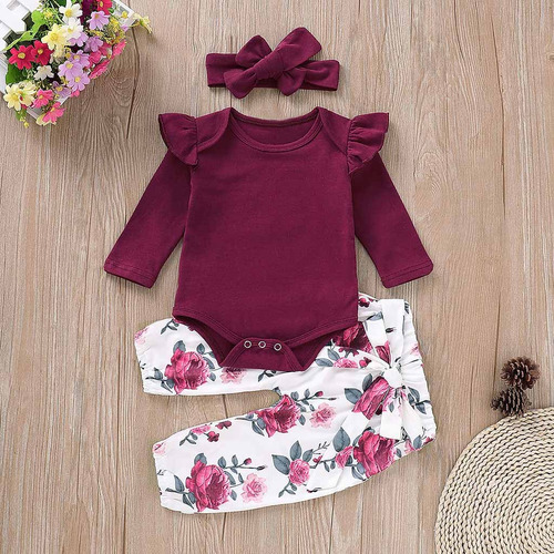 Conjunto De Mamelucos De Manga Larga Para Niñas, Pantalones