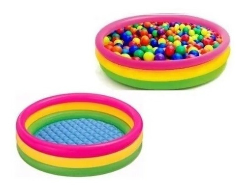 Piscina Inflable + 100 Pelotas Intex 114cm Plástico Agua