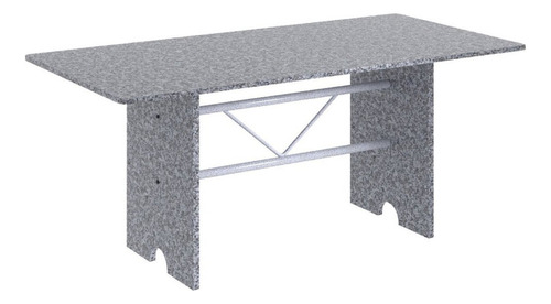 Conjunto De Mesa 180x75cm Tampo Granito Com 8 Cadeiras