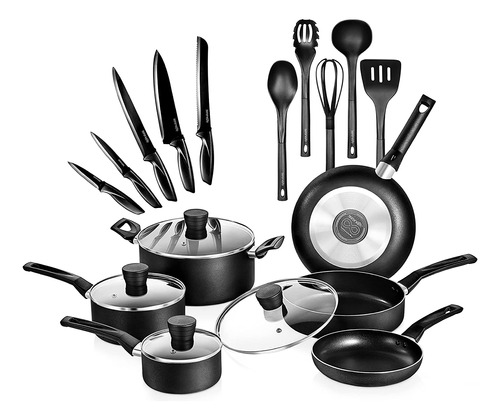 Juego De Ollas De Cocina Antiadherente Serenelife Slcw6blk