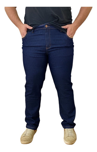 Calça Jeans Masculina Plus Size Tradicional Lycra Conforto