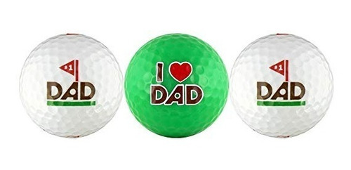 Papá # 1 W / Love You Dad La Pelota De Golf Juego De Regalo
