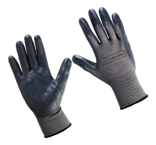 36 Par Guantes Medianos Nylon Negro Palma Nitrilo Seguridad