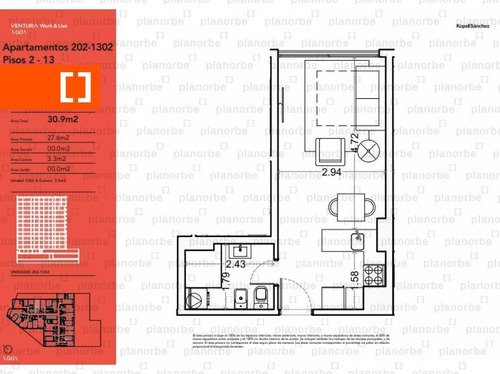 Venta De Apartamento Obra Construcción Monoambiente En Cordón, Ventura Work & Live/go Unidad 1002